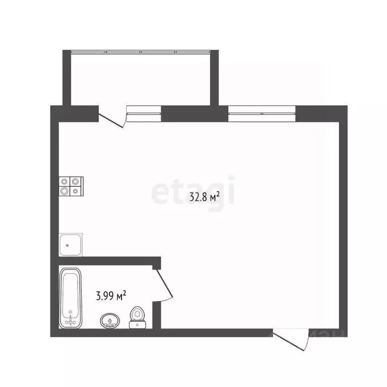 1-к кв. Коми, Сыктывкар Интернациональная ул., 215 (37.1 м) - Фото 2