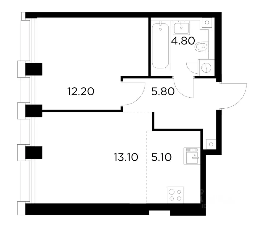 2-к кв. Москва Инджой жилой комплекс (41.0 м) - Фото 1