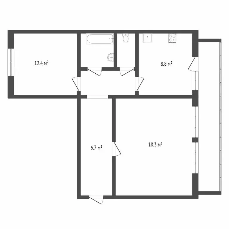 2-комнатная квартира: Миасс, улица 8 Марта, 124 (40.5 м) - Фото 1