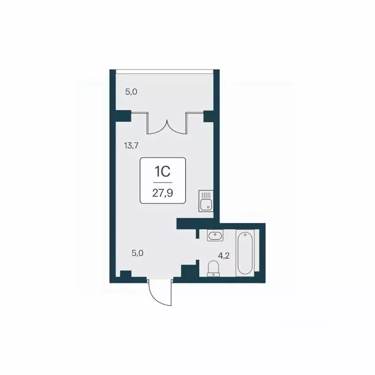 Студия Крым, Алупка ш. Севастопольское, 6Ак2 (27.9 м) - Фото 1