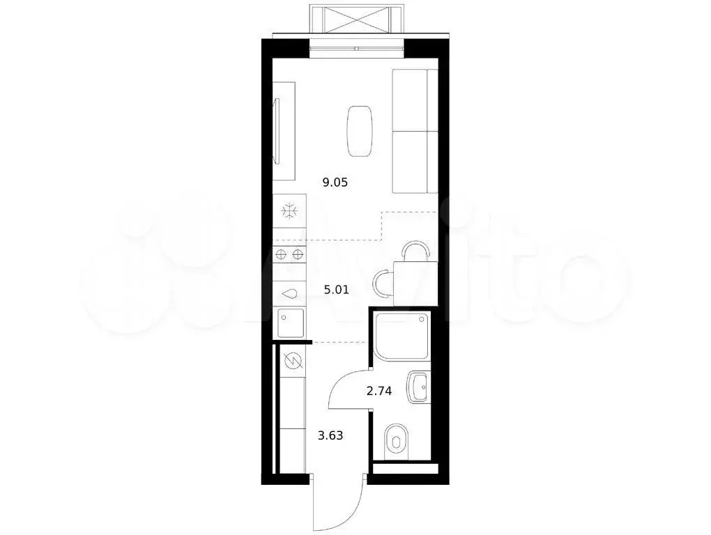 Квартира-студия, 20,4 м, 8/16 эт. - Фото 0