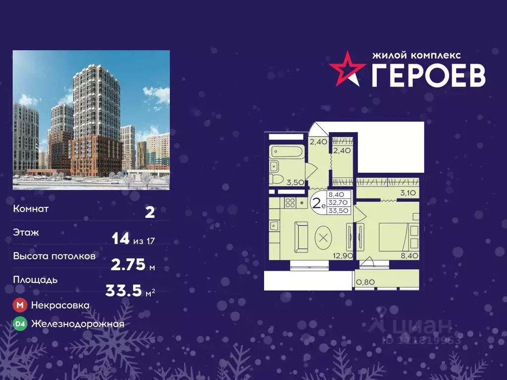 2-к кв. Московская область, Балашиха Железнодорожный мкр, ул. ... - Фото 1