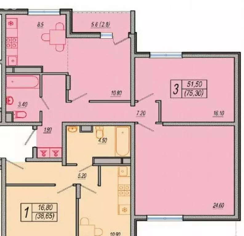 3-комнатная квартира: Сириус, улица Акаций, 34к9 (76 м) - Фото 0