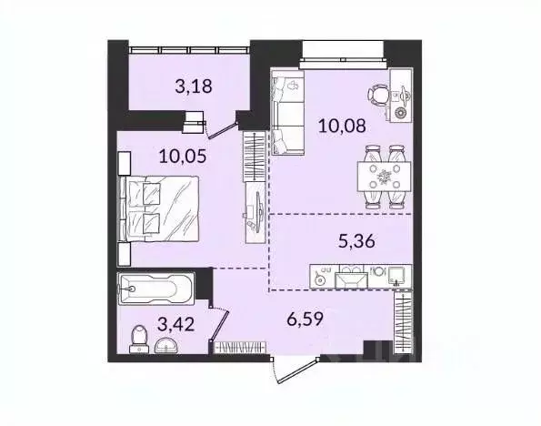1-к кв. Иркутская область, Иркутск ул. Ивана Кочубея, 2/4 (36.68 м) - Фото 2