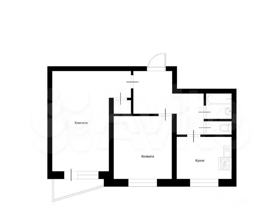 2-к. квартира, 52 м, 5/9 эт. - Фото 0