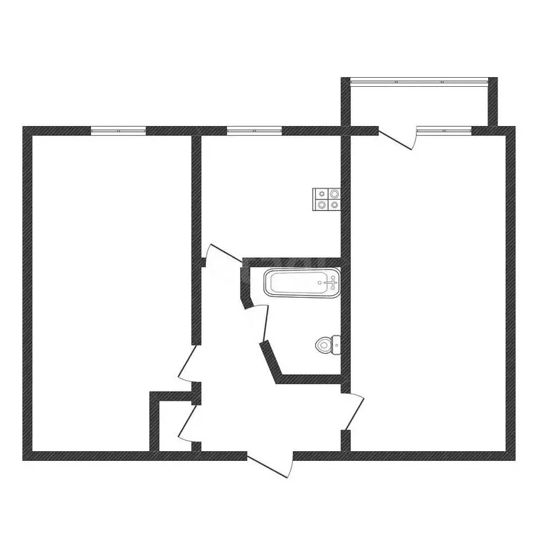 2-комнатная квартира: Черкесск, площадь Кирова, 16 (43.5 м) - Фото 2