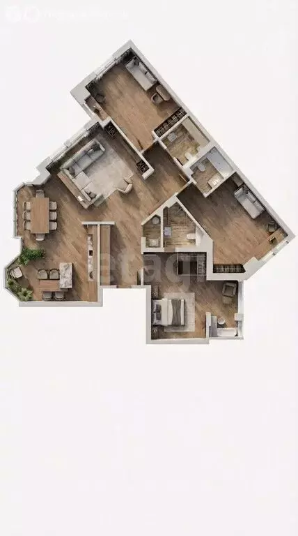 3-комнатная квартира: Казань, улица Бехтерева, 9А (164.8 м) - Фото 1