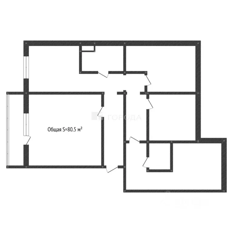 3-к кв. Кемеровская область, Новокузнецк ул. Новоселов, 35 (80.5 м) - Фото 2