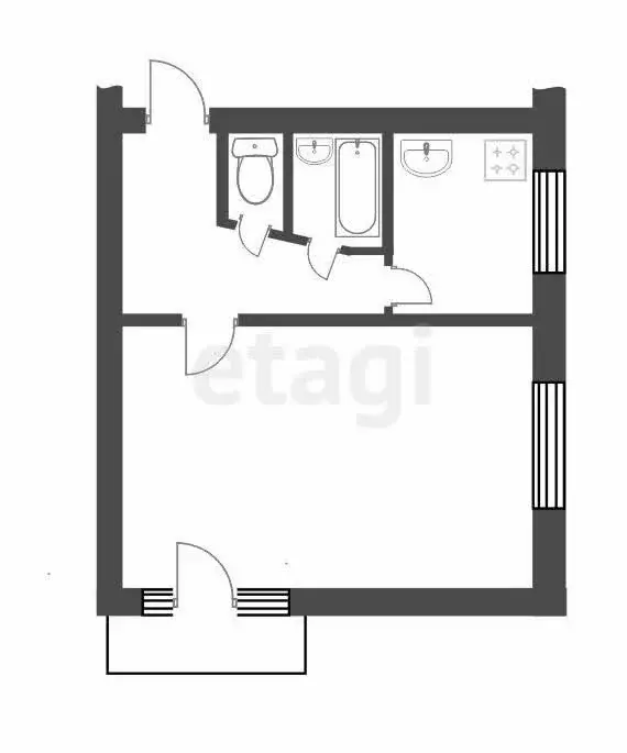 1-комнатная квартира: Южноуральск, улица Советской Армии, 6 (30.8 м) - Фото 0