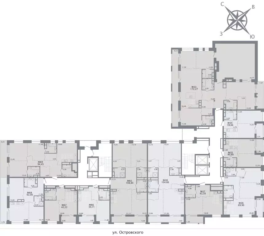 2-комнатная квартира: Казань, улица Островского, 105А (69.9 м) - Фото 2