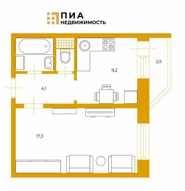 1-комнатная квартира: Санкт-Петербург, улица Антонова-Овсеенко, 5к1 ... - Фото 1