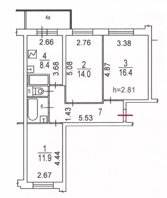 3-к кв. Москва ул. Академика Скрябина, 6 (67.0 м) - Фото 1