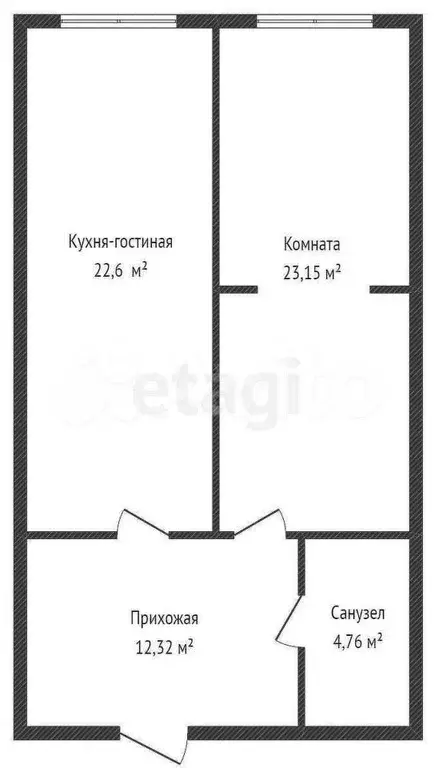 1-к. квартира, 52,7 м, 5/8 эт. - Фото 1