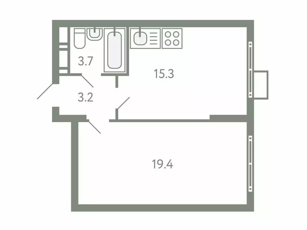 1-комнатная квартира: посёлок городского типа Молоково, жилой комплекс ... - Фото 1