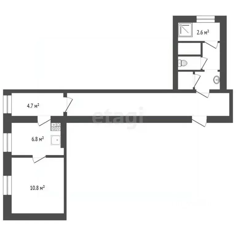 1-к кв. Крым, Симферополь ул. Лизы Чайкиной (23.1 м) - Фото 0