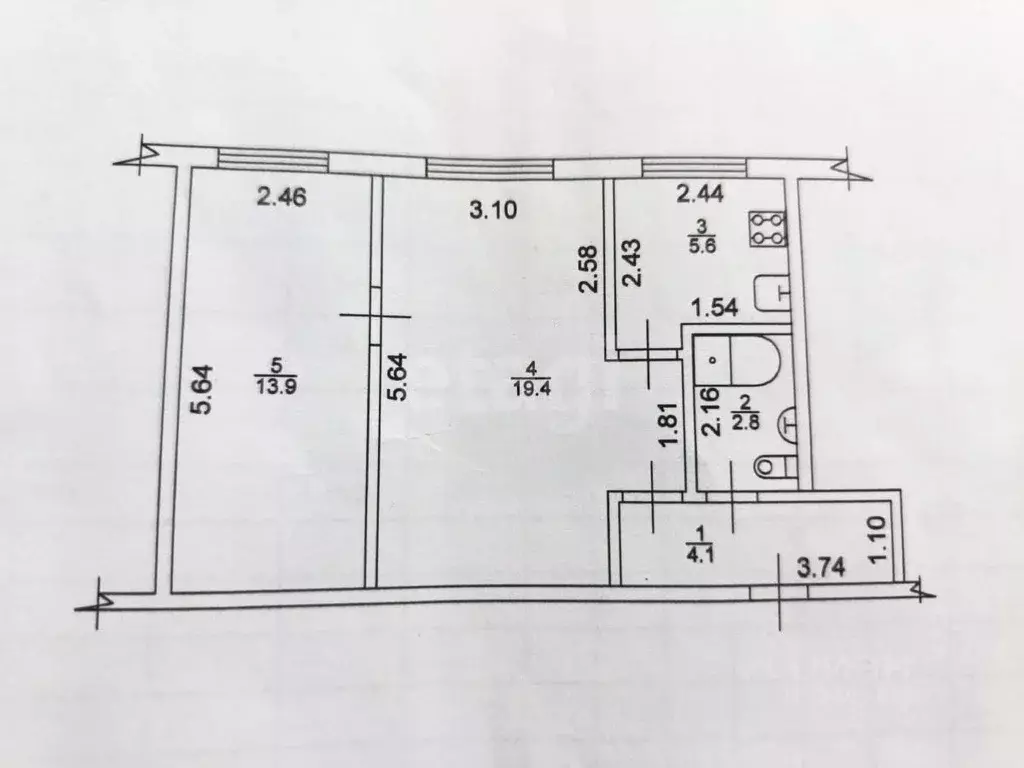 2-к кв. Татарстан, с. Пестрецы ул. Мишанина, 11 (45.8 м) - Фото 1