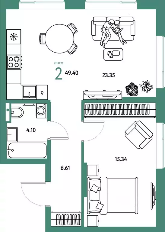 2-к кв. Московская область, Мытищи Страна.Парковая жилой комплекс ... - Фото 1
