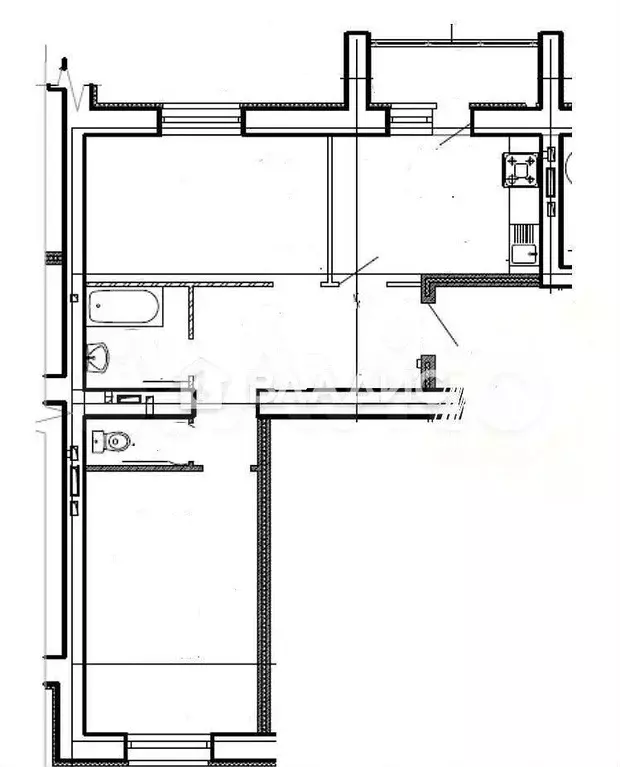 2-к. квартира, 52,9 м, 1/4 эт. - Фото 0