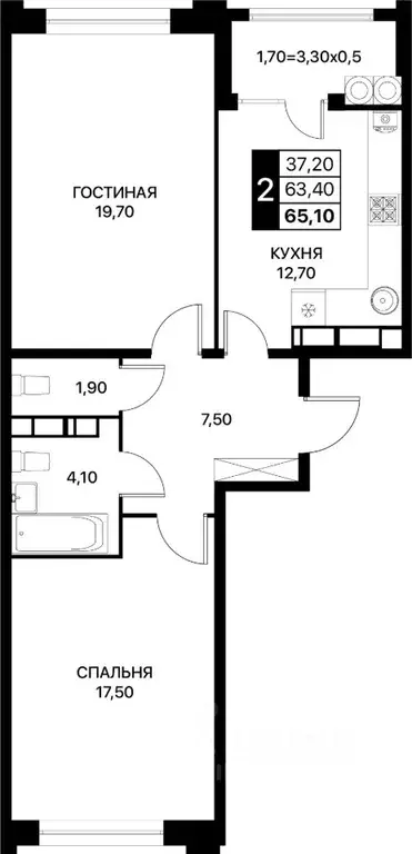 2-к кв. Ростовская область, Ростов-на-Дону Сияние Квартал на Шолохова ... - Фото 0