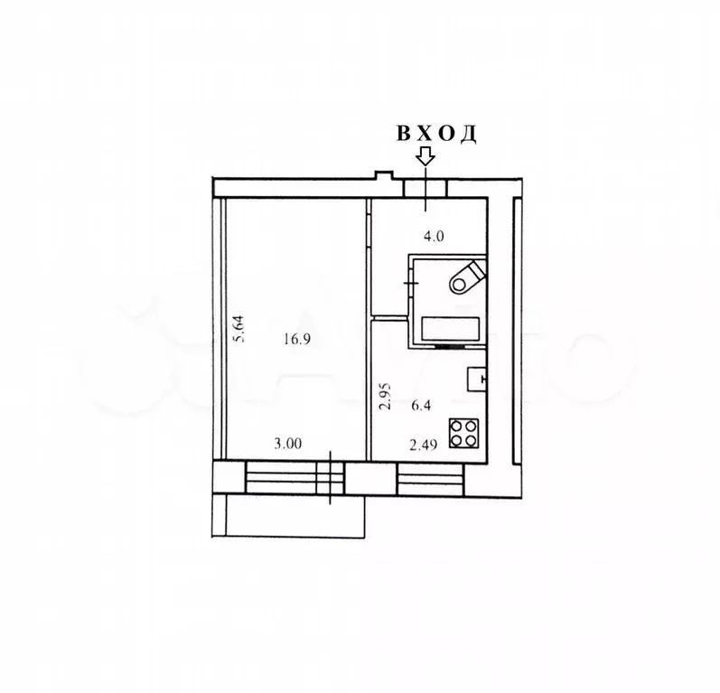 1-к. квартира, 31 м, 2/5 эт. - Фото 0