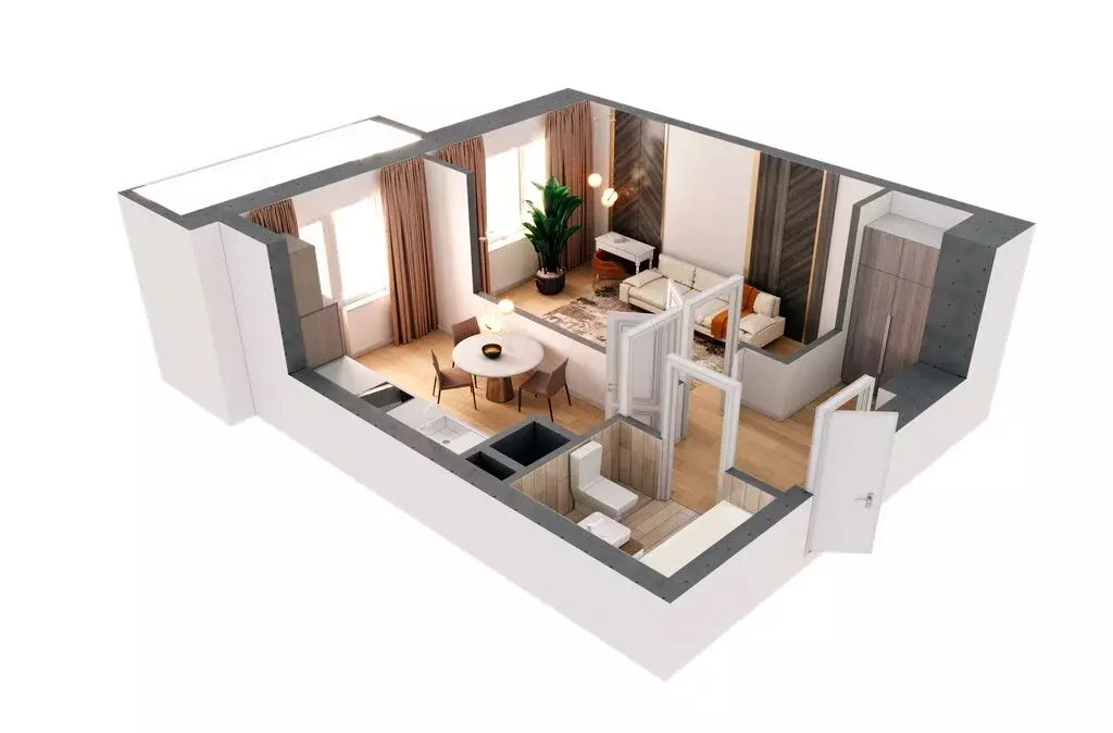 1-комнатная квартира: Казань, ЖК Мечта, 5 (37.57 м) - Фото 1