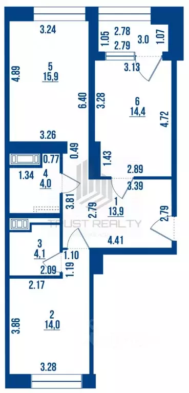 2-к кв. Санкт-Петербург ул. Челюскина, 10 (66.3 м) - Фото 2