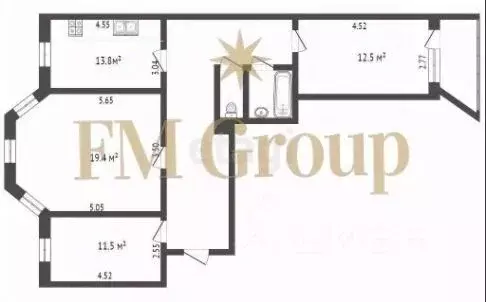 3-к кв. Белгородская область, Белгород Гражданский просп., 33 (76.4 м) - Фото 2