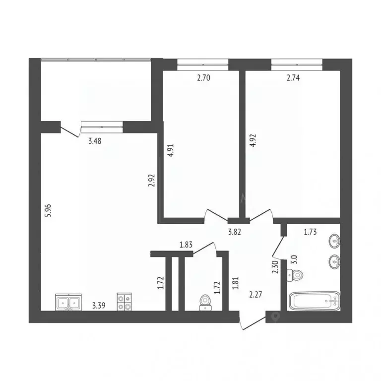 2-к кв. Тюменская область, Тюмень Родниковая ул., 2 (66.0 м) - Фото 1