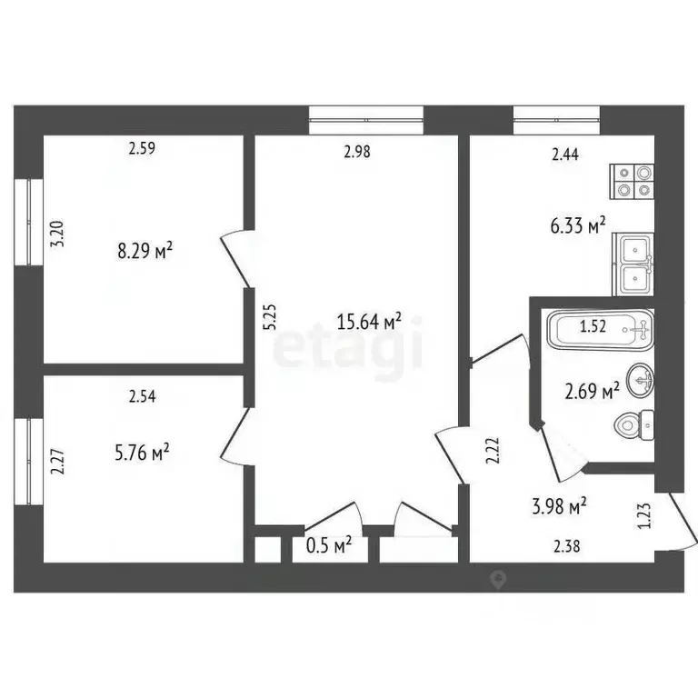 3-к кв. Крым, Красноперекопск ул. Первушина, 12 (43.2 м) - Фото 1