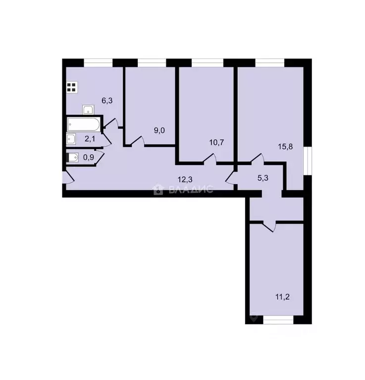 4-к кв. Санкт-Петербург просп. Ударников, 24 (73.6 м) - Фото 1