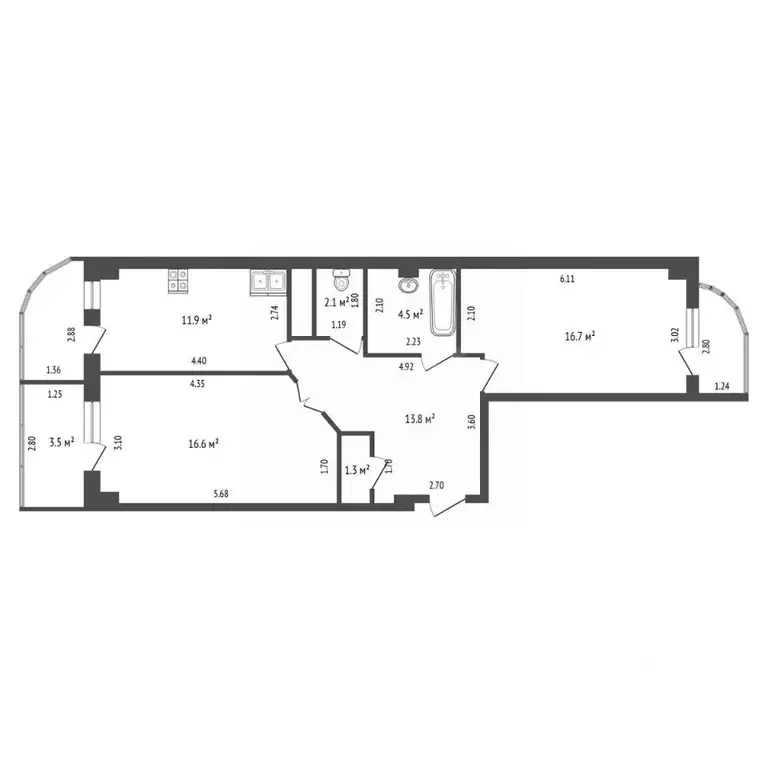 2-к кв. Севастополь ул. Пожарова, 20/2 (73.3 м) - Фото 2