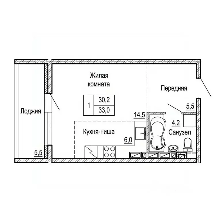 1-к кв. Приморский край, Владивосток На Черняховского жилой квартал,  ... - Фото 1