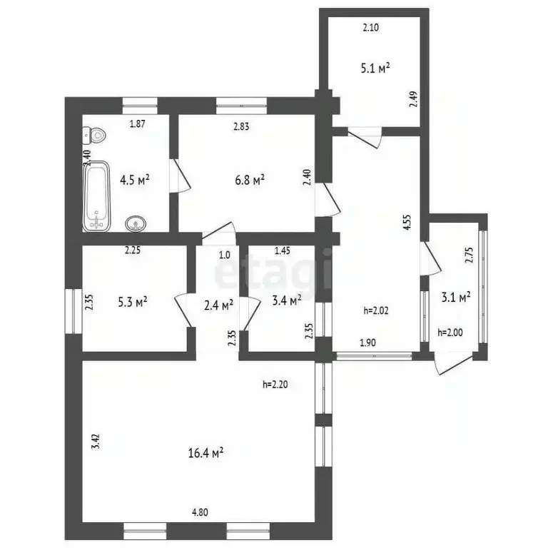 Дом в Башкортостан, Стерлитамак ул. Пантелькина (39 м) - Фото 1