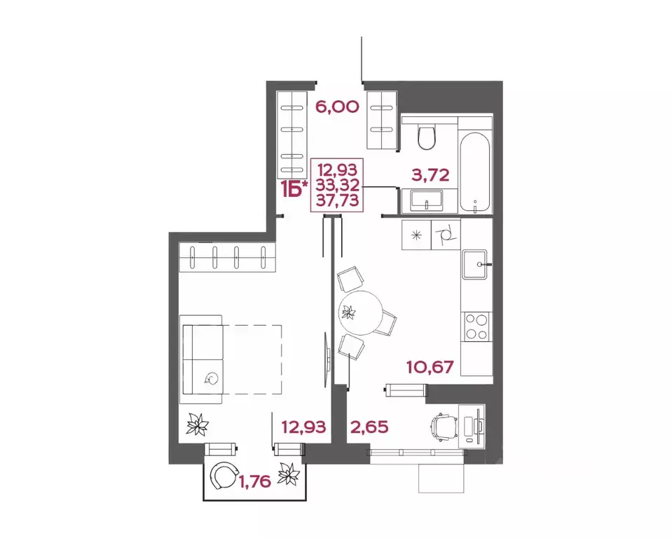 1-к кв. Пензенская область, Пенза Форт жилой комплекс (37.73 м) - Фото 1