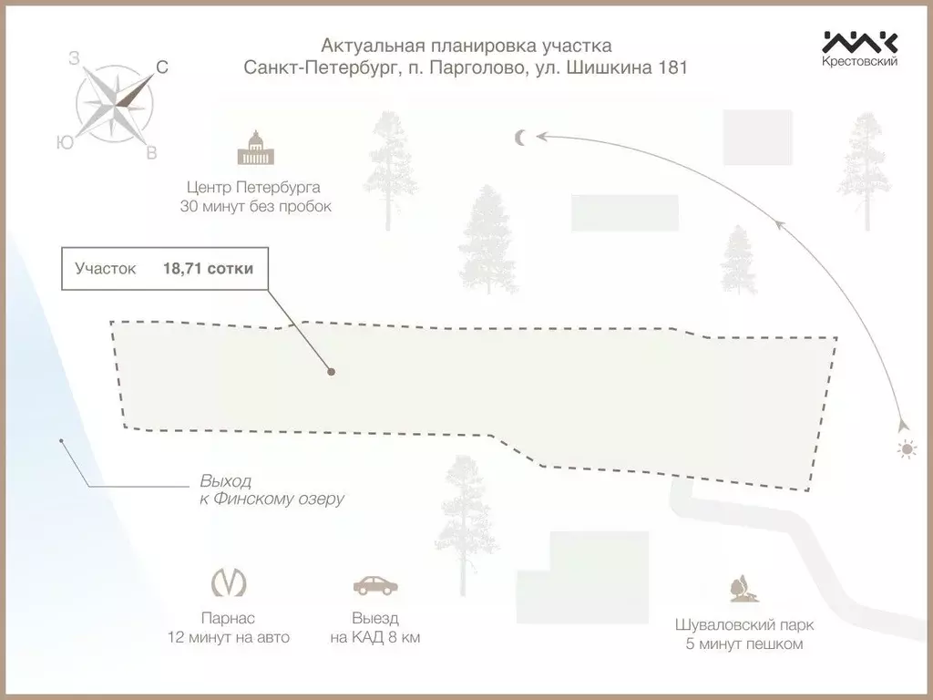 Участок в Санкт-Петербург пос. Парголово, ул. Шишкина, 181 (18.71 ... - Фото 2