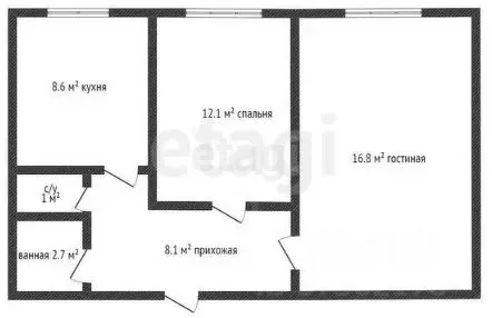 2-к кв. Дагестан, Махачкала пер. Индустриальный, 18 (55.0 м) - Фото 1