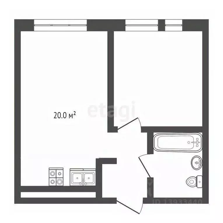 1-к кв. Тюменская область, Тюмень ул. 50 лет Октября, 63Г (39.7 м) - Фото 1