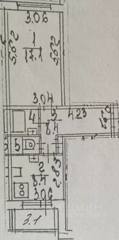 1-к кв. Санкт-Петербург ул. Подвойского, 15 (37.5 м) - Фото 2
