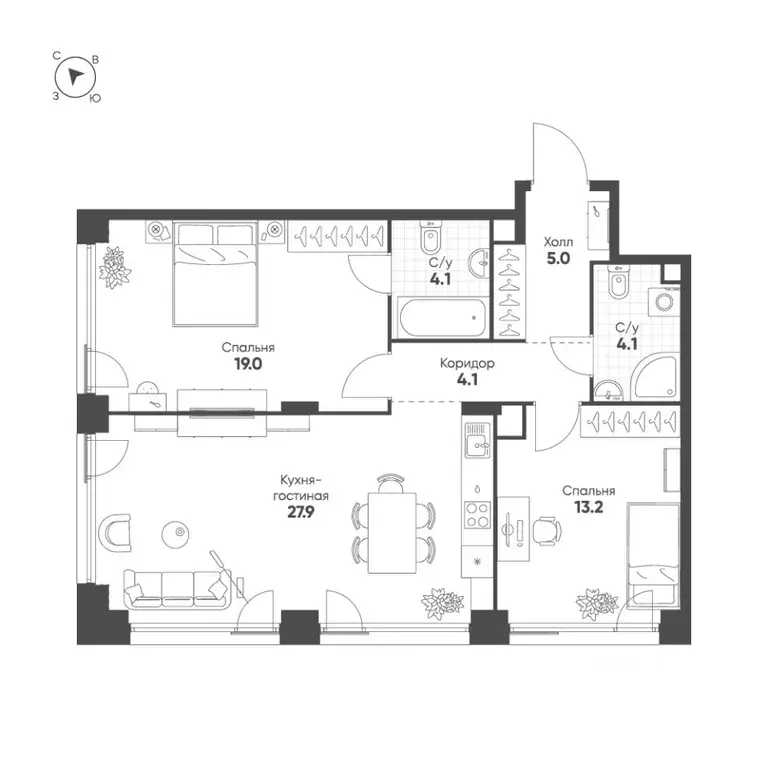 2-к кв. Москва ул. Суетина (77.4 м) - Фото 1
