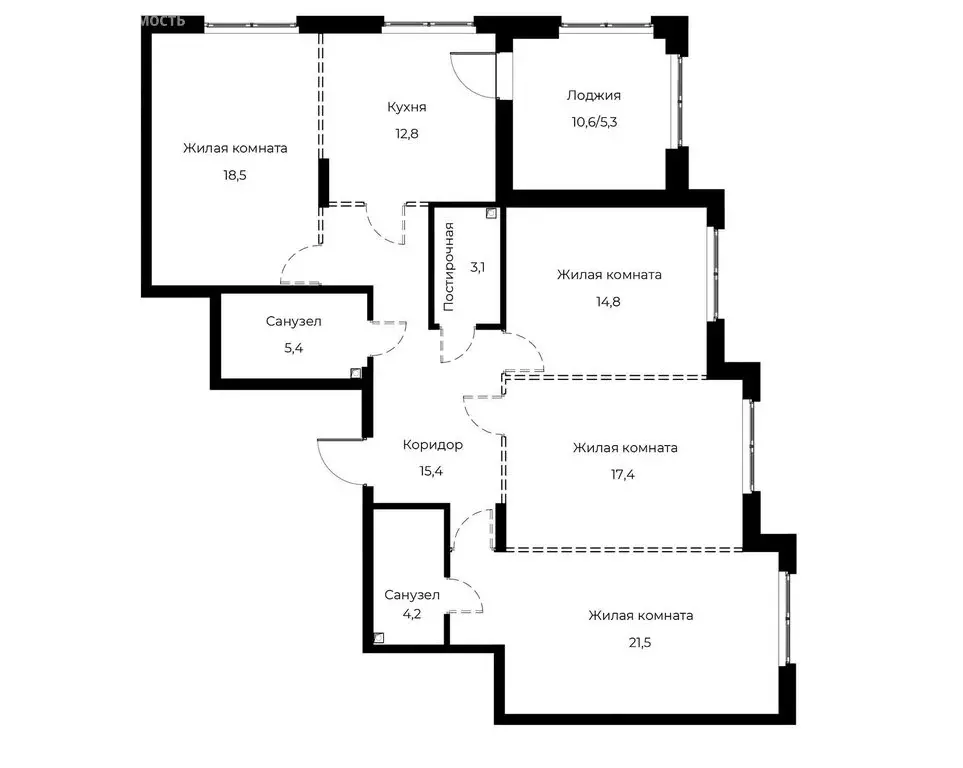 4-комнатная квартира: Пенза, улица Богданова, 39 (118.4 м) - Фото 0