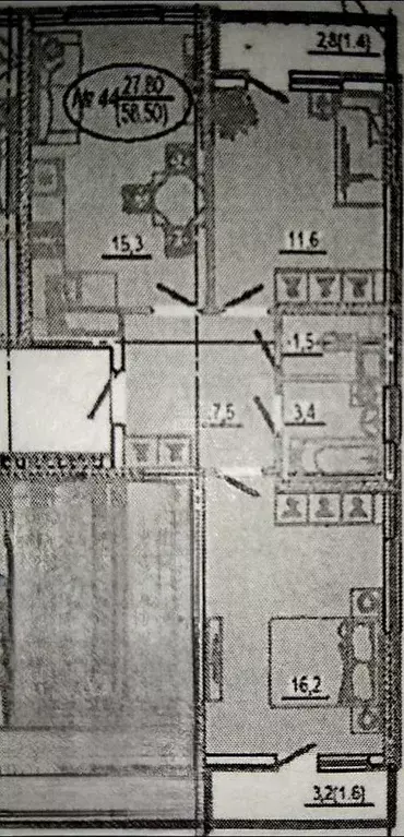 2-к. квартира, 56 м, 5/24 эт. - Фото 0