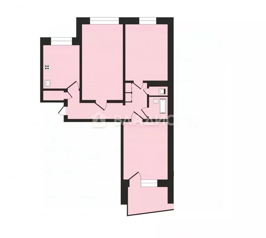 3-к кв. Владимирская область, Владимир ул. Нижняя Дуброва, 44 (66.0 м) - Фото 2