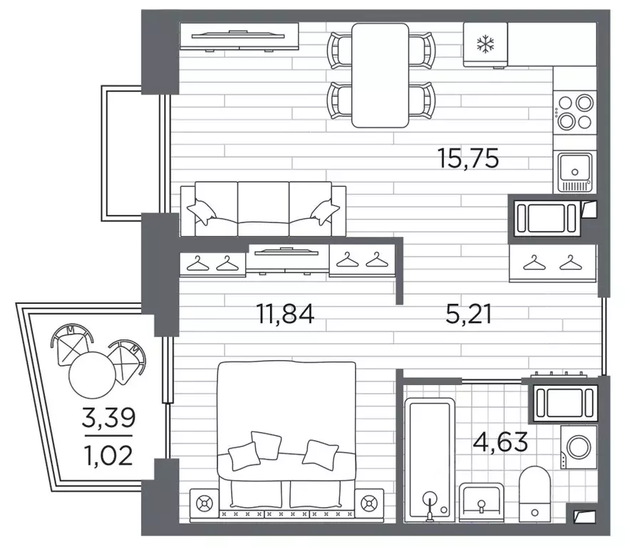 1-к кв. Санкт-Петербург Полюстровский просп., 87 (38.45 м) - Фото 1