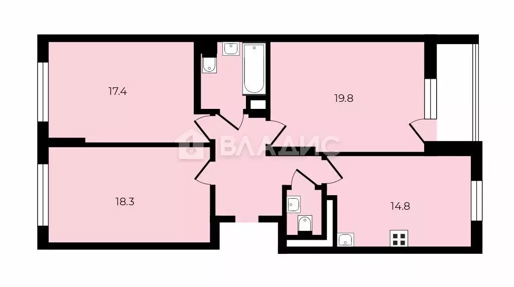 3-комнатная квартира: Москва, 9-я Парковая улица, 68 (87.9 м) - Фото 1