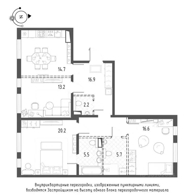 3-к кв. Санкт-Петербург Лисичанская ул., 15 (95.1 м) - Фото 0