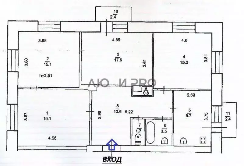 4-к кв. Башкортостан, Уфа ул. Максима Горького, 76 (95.3 м) - Фото 2