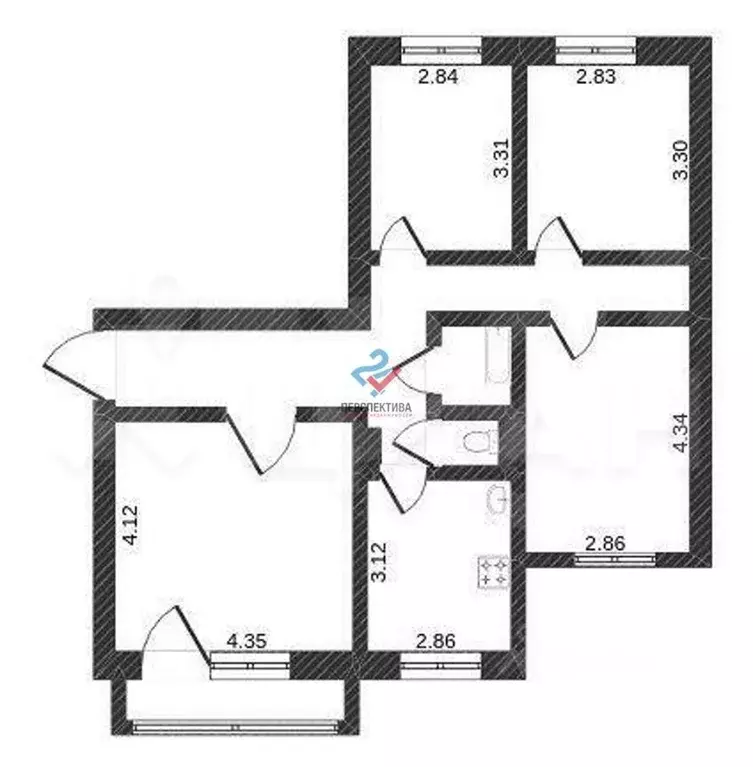 4-к кв. Кемеровская область, Кемерово Институтская ул., 11 (77.2 м) - Фото 1