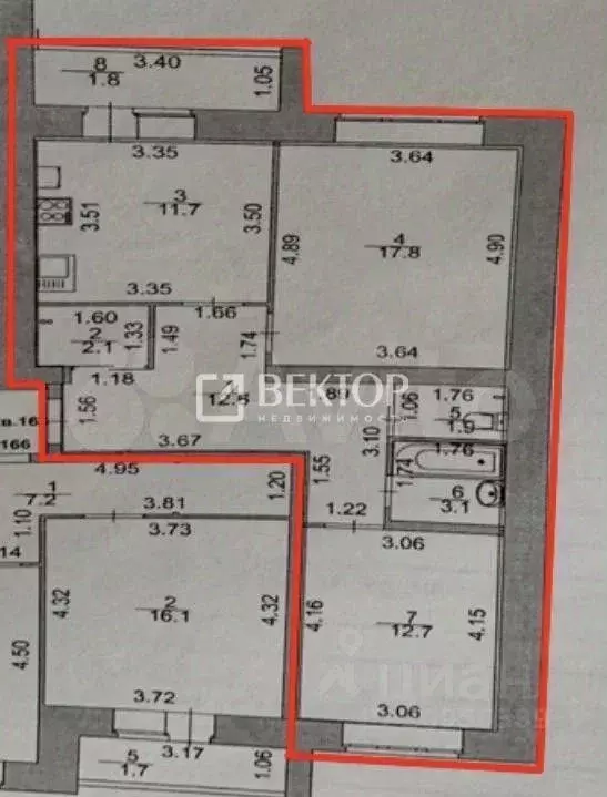 2-к кв. Костромская область, Кострома Давыдовская ул., 24 (61.9 м) - Фото 1