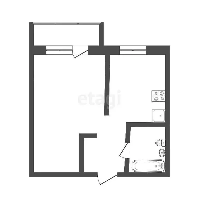 1-комнатная квартира: Улан-Удэ, 113-й микрорайон, 4А (34 м) - Фото 1