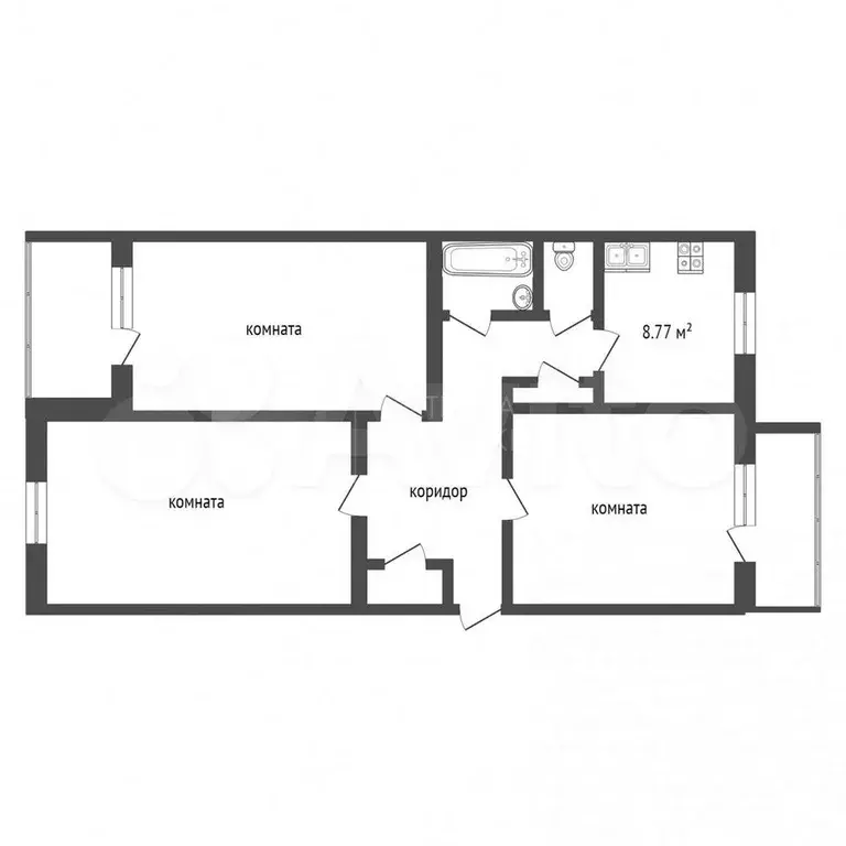 3-к. квартира, 80 м, 2/5 эт. - Фото 0